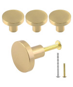 Jiozermi 4 Pack 1 Inch Cabinet Knobs With Mounting Screws Solid Brass Drawer Knobs Round Dresser Knobs Drawer Pulls Dresser