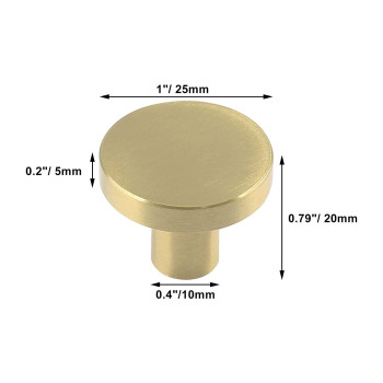 Jiozermi 4 Pack 1 Inch Cabinet Knobs With Mounting Screws Solid Brass Drawer Knobs Round Dresser Knobs Drawer Pulls Dresser