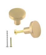 Jiozermi 2 Pack 1 Inch Cabinet Knobs With Mounting Screws Solid Brass Drawer Knobs Round Dresser Knobs Drawer Pulls Dresser