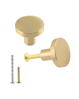 Jiozermi 2 Pack 1 Inch Cabinet Knobs With Mounting Screws Solid Brass Drawer Knobs Round Dresser Knobs Drawer Pulls Dresser