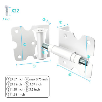 Bordersmover Selfclosing Gate Hinges Heavy Duty For Vinylwoodmetal Fence Pack Of 2 With Selftapping Screws And Adjuster T