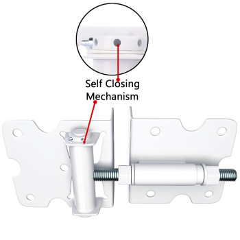 Bordersmover Selfclosing Gate Hinges Heavy Duty For Vinylwoodmetal Fence Pack Of 2 With Selftapping Screws And Adjuster T