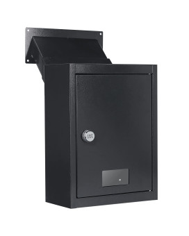 Toriexon Through The Wall Drop Box With Combination Lock 165 X 125 X 6 Adjustable Chute Deposit Safe Mail Box Black Ra