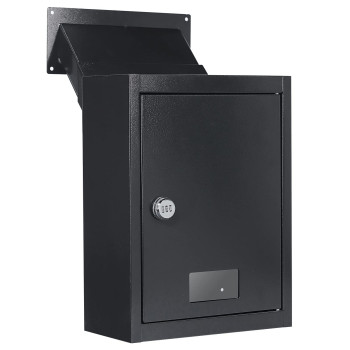 Toriexon Through The Wall Drop Box With Combination Lock 165 X 125 X 6 Adjustable Chute Deposit Safe Mail Box Black Ra