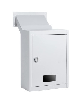 Toriexon Through The Wall Drop Box With Combination Lock 165 X 125 X 6 Adjustable Chute Deposit Safe Mail Box Rainproo