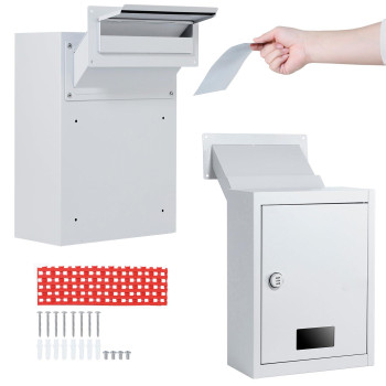 Toriexon Through The Wall Drop Box With Combination Lock 165 X 125 X 6 Adjustable Chute Deposit Safe Mail Box Rainproo