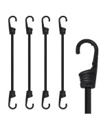 Marrteum 36Inch Bungee Cords With Hooks Black Elastic Rope Straps For Camping Bike Folding Wagon Trunk Etc 4Pcs Plasticc