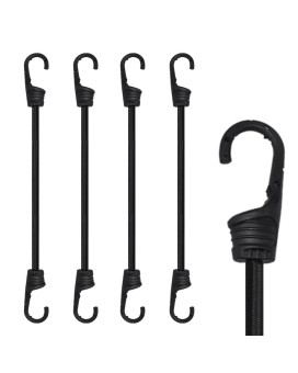 Marrteum 36Inch Bungee Cords With Hooks Black Elastic Rope Straps For Camping Bike Folding Wagon Trunk Etc 4Pcs Plasticc