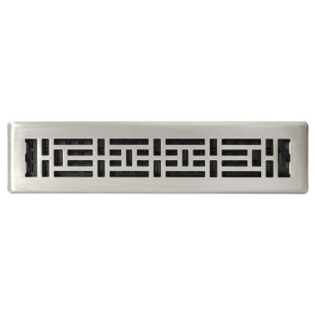 Decor Grates Ajh214Nkl Oriental Floor Register 2X14 Inches Brushed Nickel