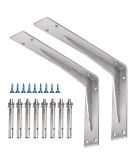 Yumore Shelf Bracket Heavy Duty 12X8X2 In 15In Extra Thick Solid L Brackets Stainless Steel Countertop Bar Top Support Bracket