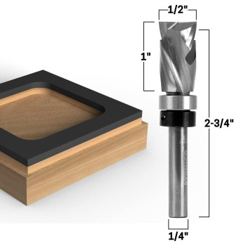 Yonico Flush Trim Router Bits Pattern Bit Compression Ultraperformance Top Bearing 14Inch Shank 33208Q