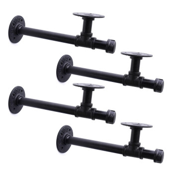 34 Industrial Pipe Shelf Brackets Black Iron Wall Mounted Diy Shelving Brackets Hanging Custom Pipe Brackets For Floating Sh