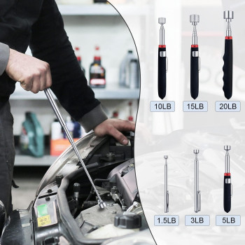 6 Pieces Telescoping Magnet Tools Extendable Telescopic Magnetic Pick Up Tools Viewable Extendable Magnet Stick For Fathers Da