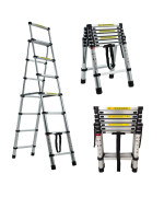 67 Steps66Ft 75Ft Aluminium Herringbone Ladder Portable Household Aframe Portable Multipurpose Telescopic Ladder