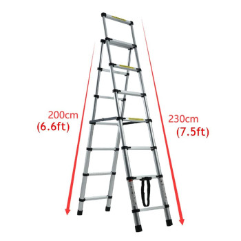 67 Steps66Ft 75Ft Aluminium Herringbone Ladder Portable Household Aframe Portable Multipurpose Telescopic Ladder