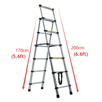 56 Steps56Ft 66Ft Aluminium Herringbone Ladder Portable Household Aframe Portable Multipurpose Telescopic Ladder