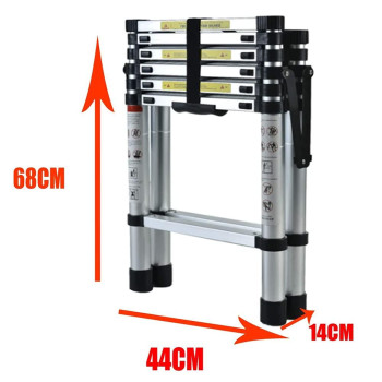 56 Steps56Ft 66Ft Aluminium Herringbone Ladder Portable Household Aframe Portable Multipurpose Telescopic Ladder