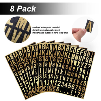 8 Sheets Selfadhesive Vinyl Letters Numbers Kit Mailbox Numbers Sticker For Mailbox Signs Window Door Cars Trucks Home