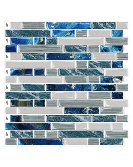 10Sheet Peel And Stick Backsplash For Kitchen Bathroom Stick On Backsplash Blue Tile 12X12