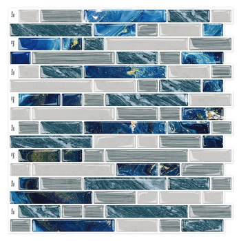 10Sheet Peel And Stick Backsplash For Kitchen Bathroom Stick On Backsplash Blue Tile 12X12