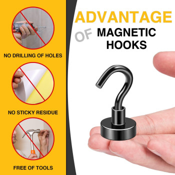 Diymag Magnetic Hooks 30Lbs Strong Heavy Duty Cruise Magnet Shooks For Classroom Fridge Hanging Cabins Grill Kitchen Gar