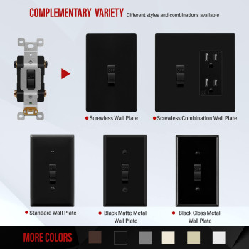 Enerlites 30 Amp Doublepole Toggle Light Switch 30A 120277V Selfgrounding Industrial Grade Ul Listed 82300Bk Black