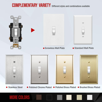 Enerlites 30 Amp Doublepole Toggle Light Switch 30A 120277V Selfgrounding Industrial Grade Ul Listed 82300W White