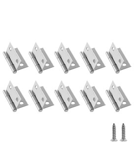 Biaungdo 10 Pack 1 Inch Butt Hinge Stainless Steel Folding Butt Hinges Cabinet Mini Hinges Small Box Hinges Door Hinge Rectang