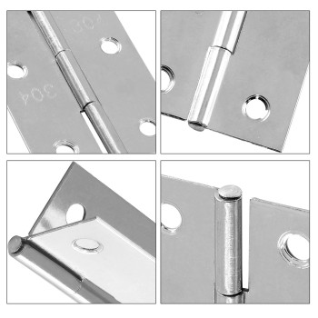 Biaungdo 10 Pack 1 Inch Butt Hinge Stainless Steel Folding Butt Hinges Cabinet Mini Hinges Small Box Hinges Door Hinge Rectang