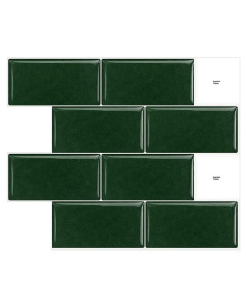 Artemuro 10Sheets Green Peel And Stick Backsplash Tiles Subway To Spark Up Your Walls Self Adhesive 3D Mosaics For Kitchen B