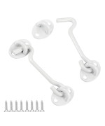 Barn Door Latch Hook And Eye Latch White 2 Packs 4 Inch Heavy Duty Solid Stainless Steel Barn Door Hook Lock For Barn Doors Sh