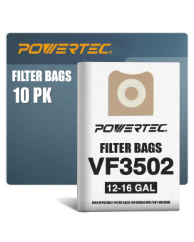 Powertec Shop Vacuum Bags 10Pk For Ridgid Vf3502 23743 Filter Bags Size A 1216 Gallon Shop Vacuum Replacement Bags For Ridgid