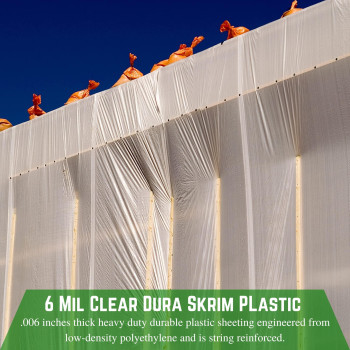 Farm Plastic Supply Dura Skrim String Reinforced Clear Plastic Sheeting 6 Mil 12 X 100 Reinforced Poly Film Tear Res