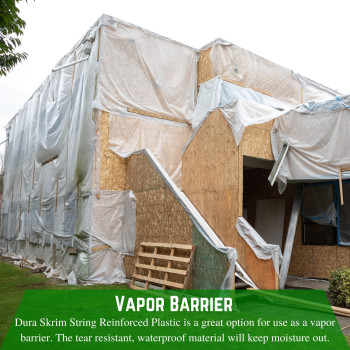 Farm Plastic Supply Dura Skrim String Reinforced Clear Plastic Sheeting 6 Mil 12 X 100 Reinforced Poly Film Tear Res