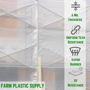 Farm Plastic Supply Dura Skrim String Reinforced Clear Plastic Sheeting 6 Mil 40 X 100 Reinforced Poly Film Tear Res