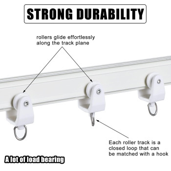 Curtain Track Rollers Ceiling Curtain Track Hooks Flexible Bendable Clips 11 Mm White Plastic Drapery Rail Gliders With Hooks Fo