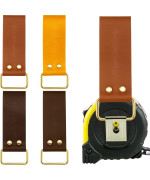 Jetec 4 Pieces Leather Belt Clip Tape Measure Clip Measuring Tape Clip Tool Belt Tape Measure Holder Drill Impact Tool Holster T