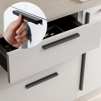 Gooki Cabinet Handles 12Pcs Black Drawer Pulls 614 In 160Mm Hole Centers Tilted Solid Drawer Handles For Kitchen Cabine