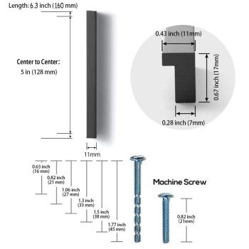 Gooki Cabinet Handles 12 Pcs Black Drawer Pulls 5 In 128Mm Hole Centers Tilted Solid Drawer Handles For Kitchen Cabinet P
