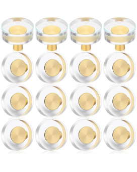 Hotop 8 Pieces Glass Crystal Knobs Brass Drawer Pull Cabinet Handle Brass Glass Knobs Gold Furniture Hardware Glass Dresser Knob