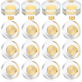 Hotop 8 Pieces Glass Crystal Knobs Brass Drawer Pull Cabinet Handle Brass Glass Knobs Gold Furniture Hardware Glass Dresser Knob