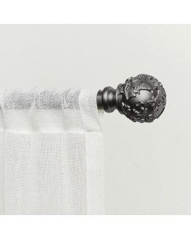 Exclusive Home Vine 1 Curtain Rod And Finial Set Gunmetal Adjustable 3672