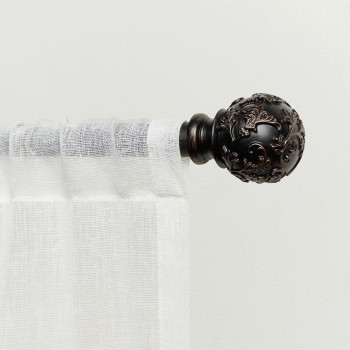 Exclusive Home Vine 1 Curtain Rod And Finial Set Oil Rubbed Bronze Adjustable 3672