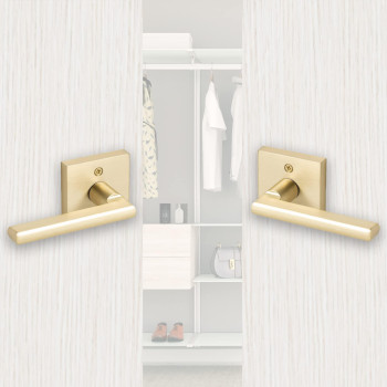 Linkaa Handles Square Door Dummy Stain Brass 3 Pack Dummy Handle Lever For Closet Dummy Pair Stain Brass