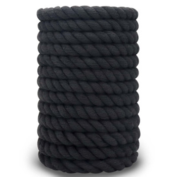 Sinyloo Black Rope 12 Inch Twisted Cotton Rope Thick Rope For Decoration Crafts Swing Plant Hanger100 Feet