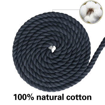 Sinyloo Black Rope 12 Inch Twisted Cotton Rope Thick Rope For Decoration Crafts Swing Plant Hanger100 Feet