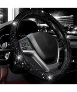 Valleycomfy Steering Wheel Cover For Women 15 12 Inches16 Inches Bling Bling Crystal Diamond Sparkling For F150 F250 F350 Ram