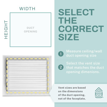 Home Intuition Ceiling Register Air Vent Covers For Home Ceiling Or Wall 12X12 Inch Duct Opening 4Way White Grille Regist