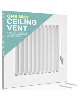 Home Intuition Ceiling Register Air Vent Covers For Home Ceiling Or Wall 10X6 Inch Duct Opening 1Way White Grille Registe