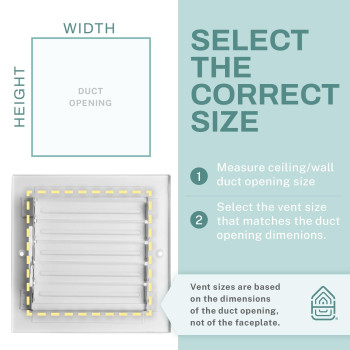 Home Intuition Ceiling Register Air Vent Covers For Home Ceiling Or Wall 10X6 Inch Duct Opening 1Way White Grille Registe